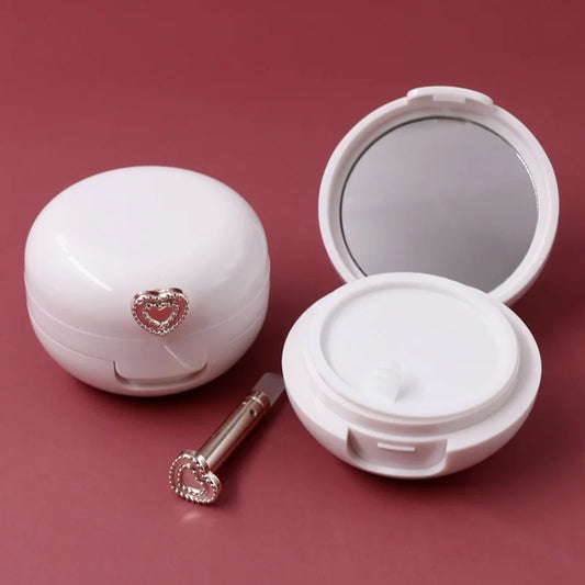 20g Lip Scrub Jar with Pocket Mirror & Silicone Brush – Refillable Travel Container for Lip Balm & Cream