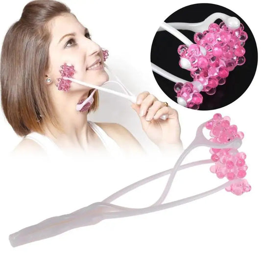 2-in-1 Flower Shape Face Massage Roller – Facial Slimming & Lifting Tool