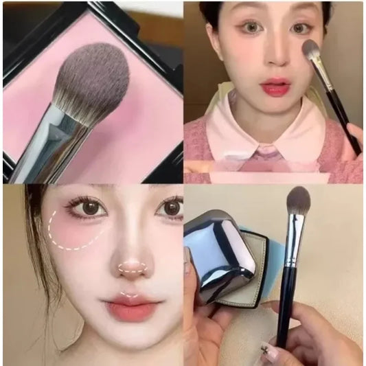 3-Piece Precision Blusher Brush Set – Soft & Fluffy Makeup Brushes for Liquid, Cream & Powder