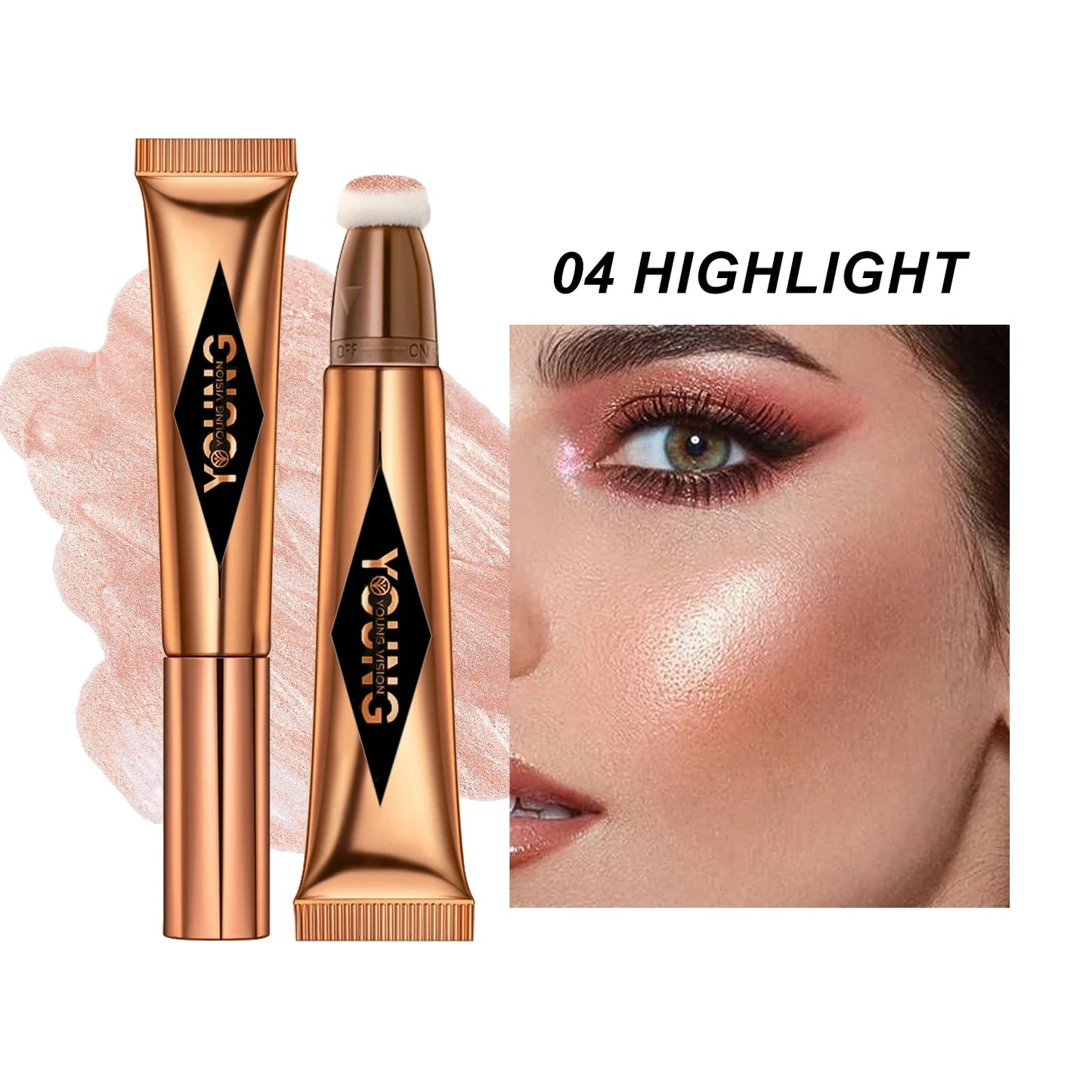 4-in-1 Liquid Blush Stick – Contour, Highlighter, Eyeshadow & Blush (Waterproof & Creamy Finish)
