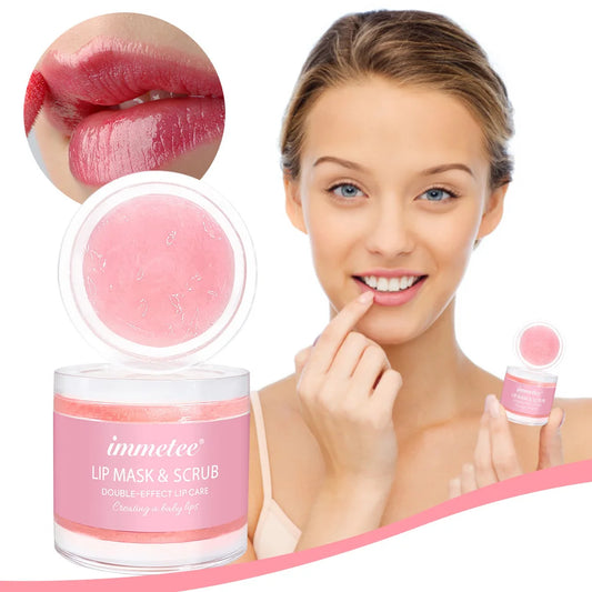 2-in-1 Lip Scrub & Sleeping Lip Mask – Exfoliate + Moisturize Overnight | Nourishing Gel Care