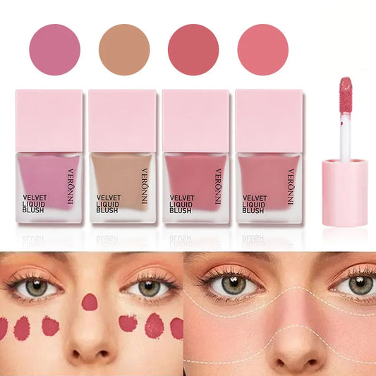 4 Color Liquid Blush – 5ml Vegan Cheek Tint | Long-Lasting & Blendable | Dewy or Matte Finish