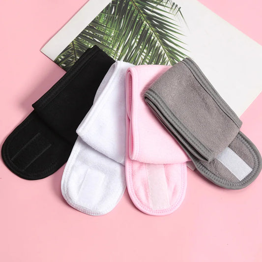 3PCS Soft Toweling Adjustable Headbands – For Face Washing, Spa & Makeup