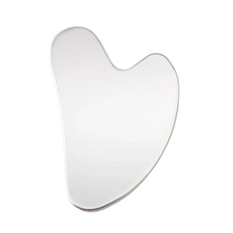 Stainless Steel Face Roller & Gua Sha Set – Double-Headed Massager for Face, Neck & Body