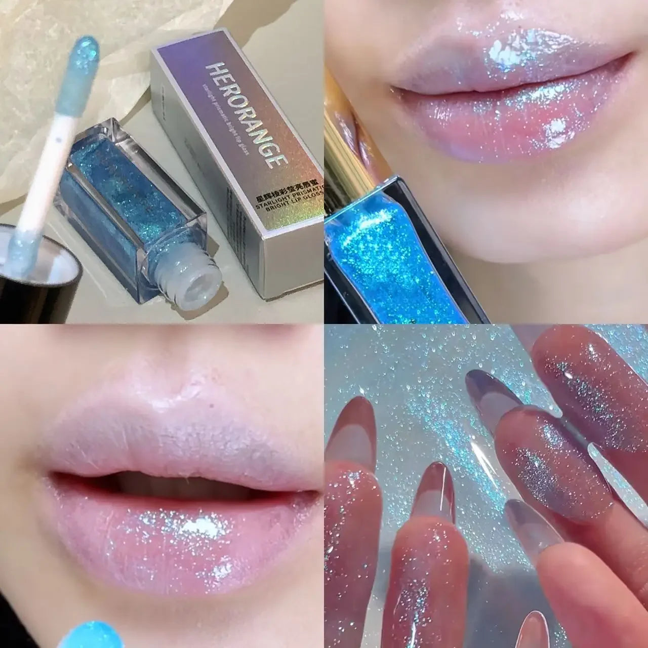 Multichrome Glitter Lip Gloss – 3D Mirror Shine | Hydrating, Waterproof & Ultra-Sparkling Lip Glow (6 Colors)