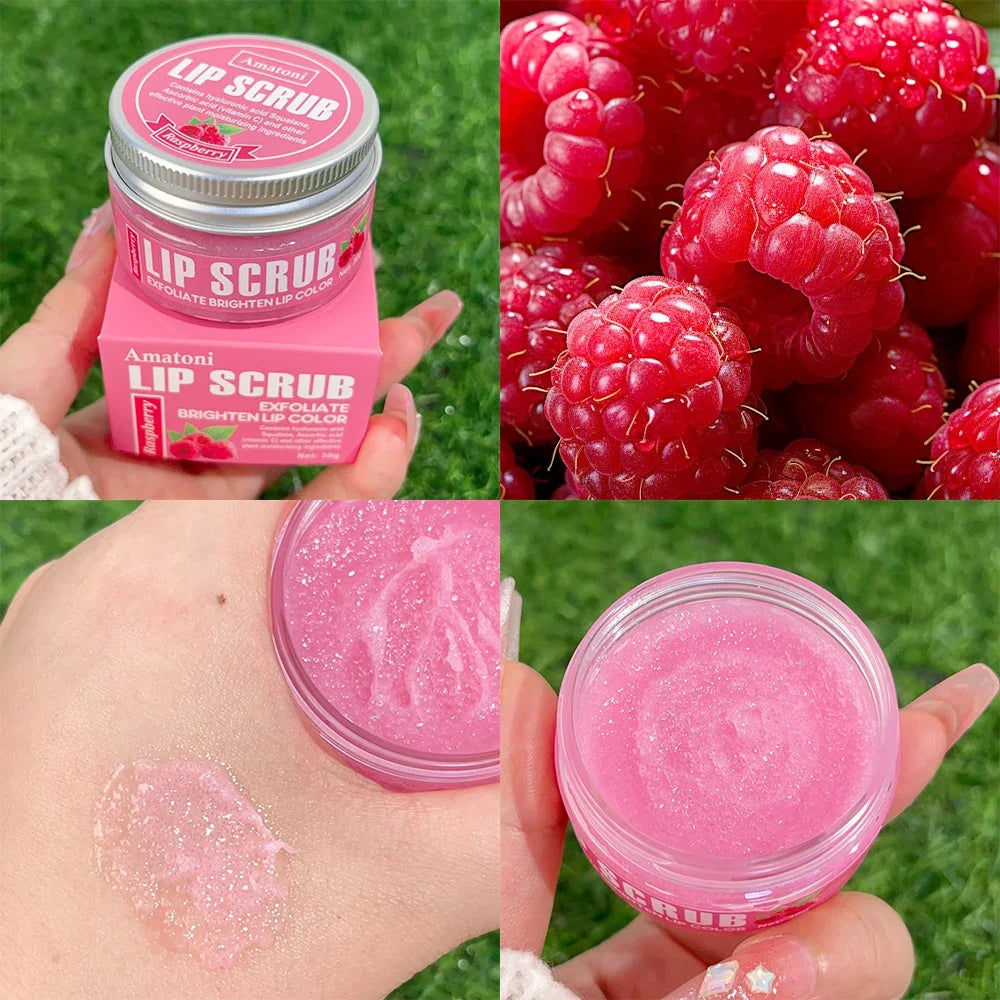 Dual Effect Lips Scrub Mask Fruit Flavor Lip Scrub Moisturizing Nourishing Exfoliating Dead Skin Makeup Reduce Lips Fine Lines