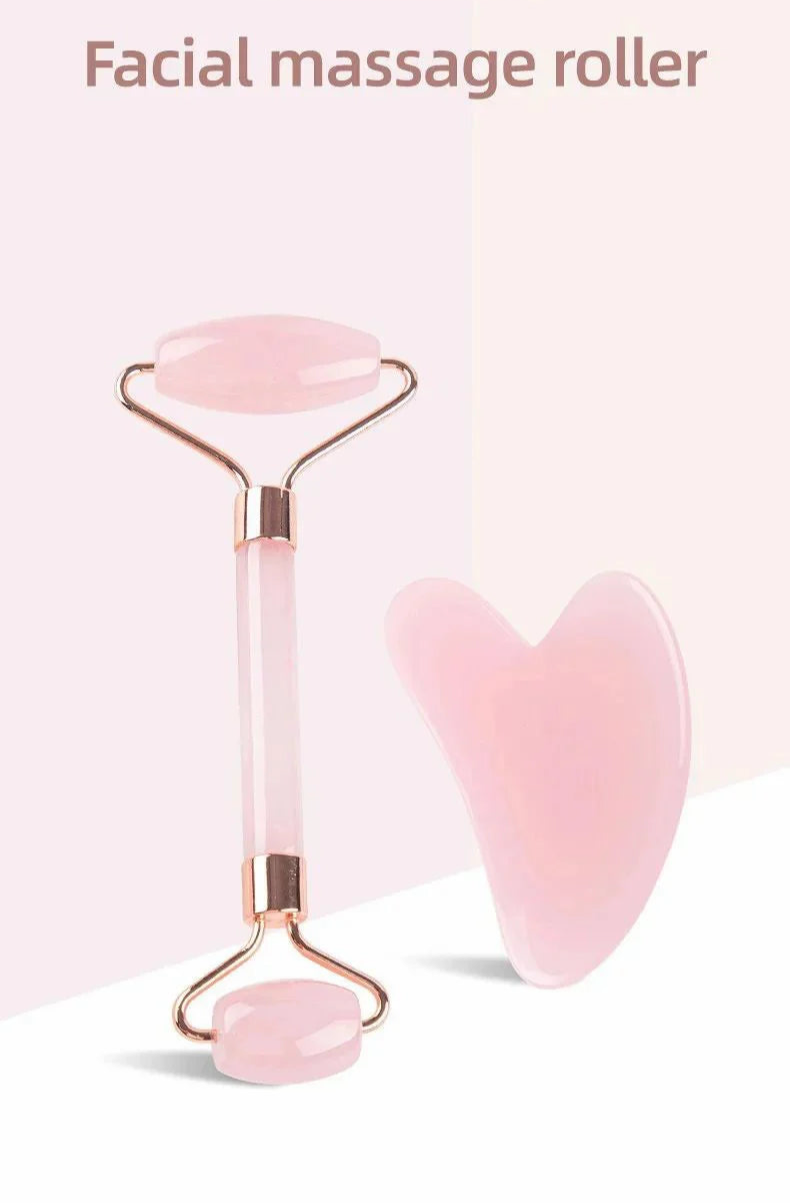 BeeChip™ Resin Face Roller & Gua Sha Set – Facial Massage Tools for Lifting & Relaxation