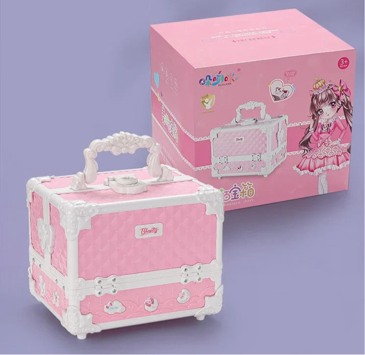 Princess Makeup Kit for Kids – 49PCS Washable & Non-Toxic Play Set with Cosmetic Case