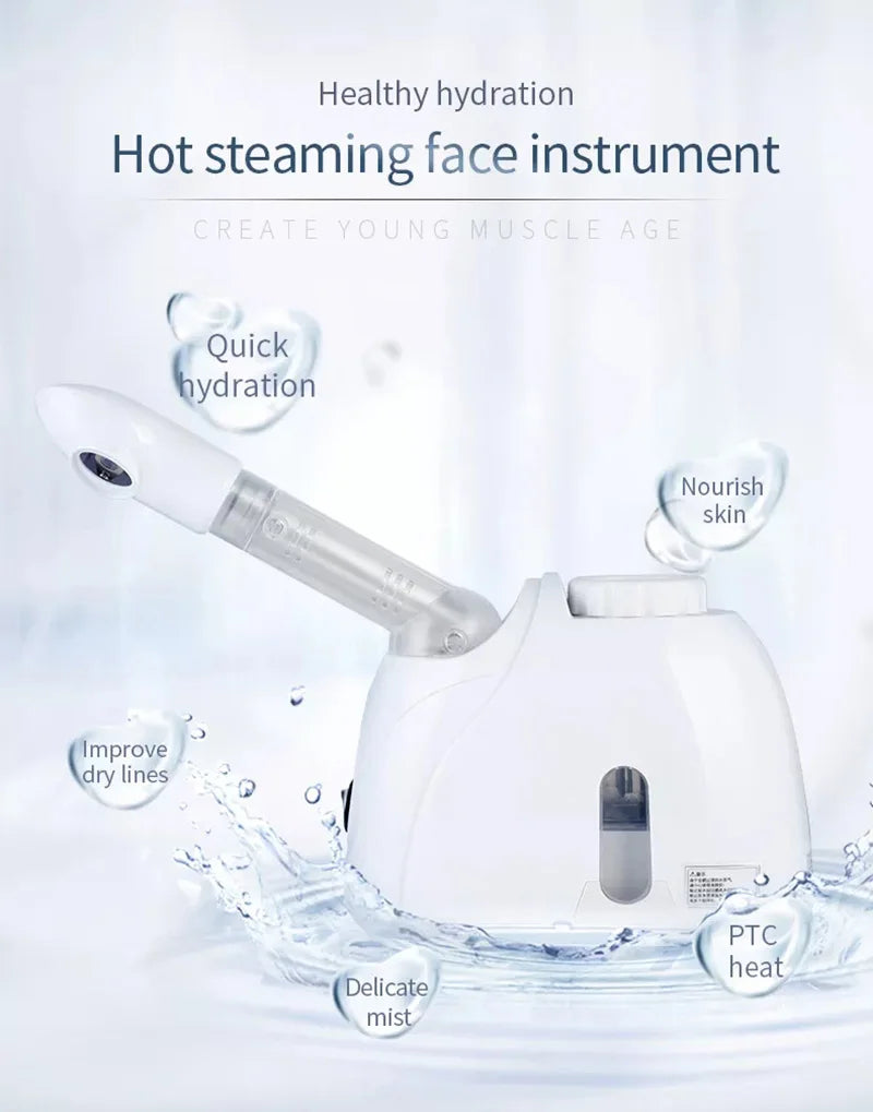 Ozone Facial Steamer – Warm Mist Humidifier for Deep Pore Cleaning & Skin Rejuvenation | Home Spa Device