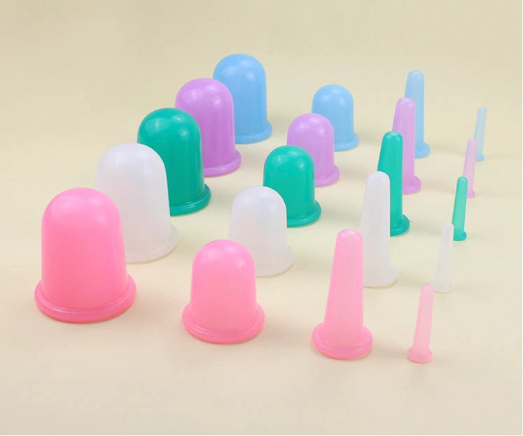 Silicone Facial Cupping Set – Anti-Aging Vacuum Massage Cups for Face & Eye Care (Multiple Sizes & Colors)