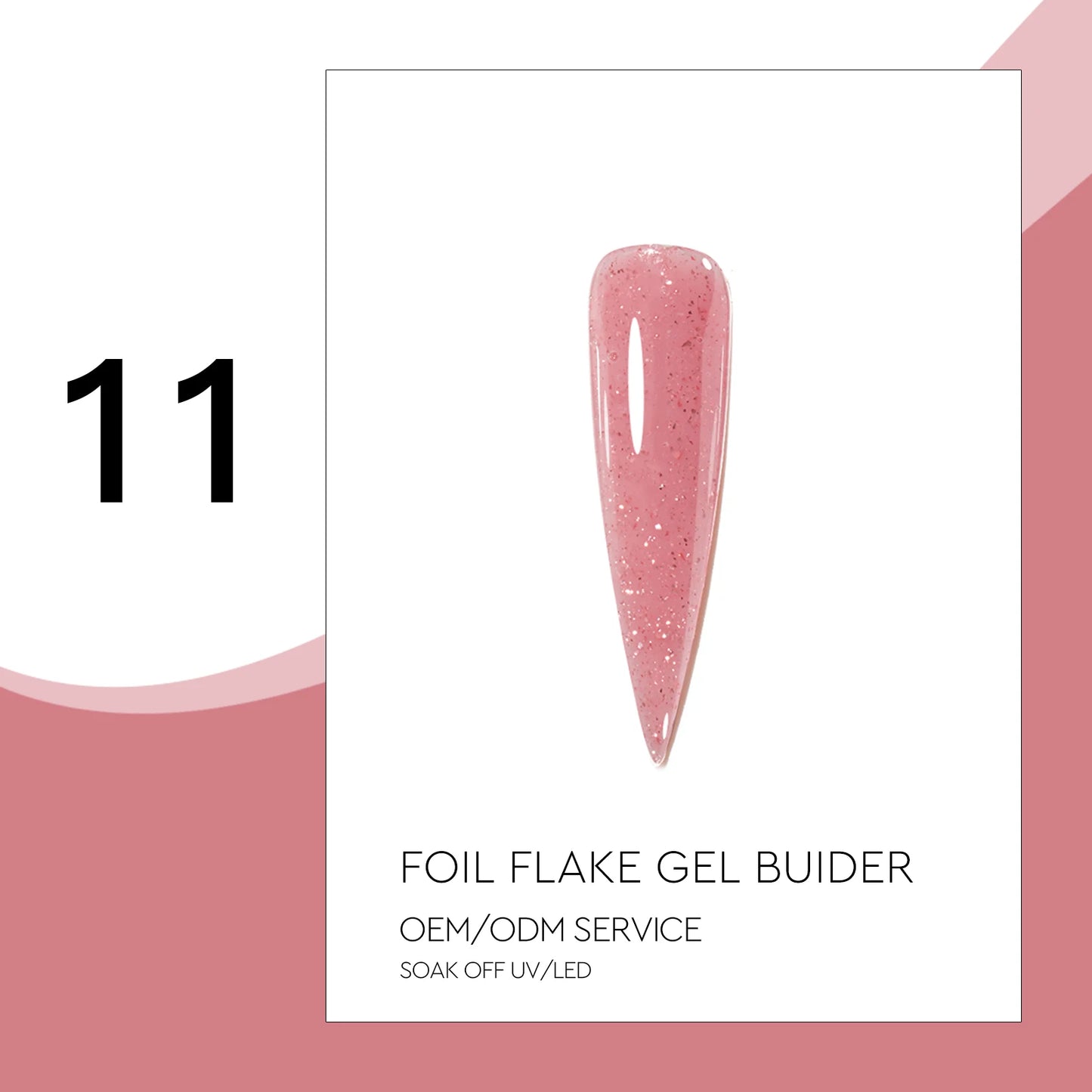 Foil Flake Builder Gel – HEMA-Free Nail Extension Gel | 16 Glittering Camouflage Colors