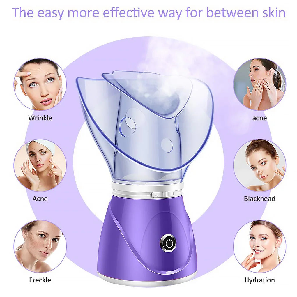 Mini Facial Steamer – Deep Cleansing Hot Mist Sprayer for Glowing Skin & Relaxation | Spa-Quality at Home
