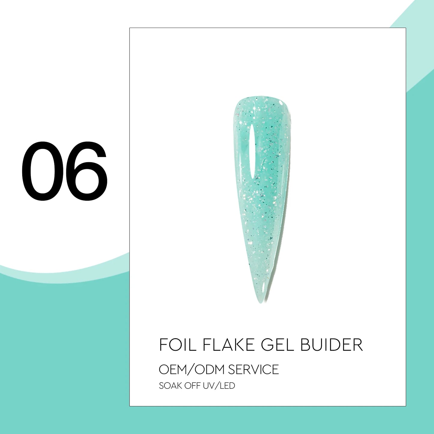 Foil Flake Builder Gel – HEMA-Free Nail Extension Gel | 16 Glittering Camouflage Colors