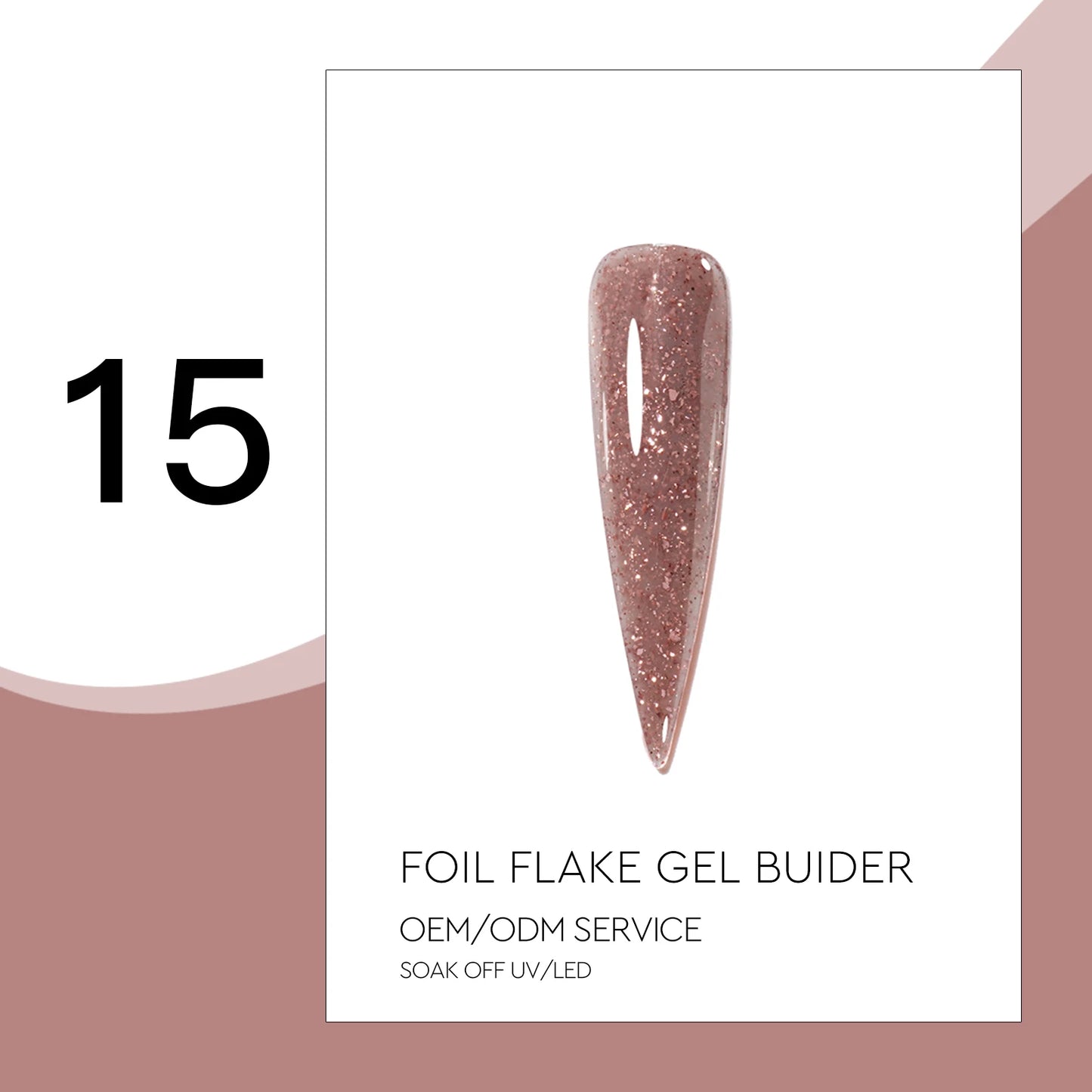 Foil Flake Builder Gel – HEMA-Free Nail Extension Gel | 16 Glittering Camouflage Colors