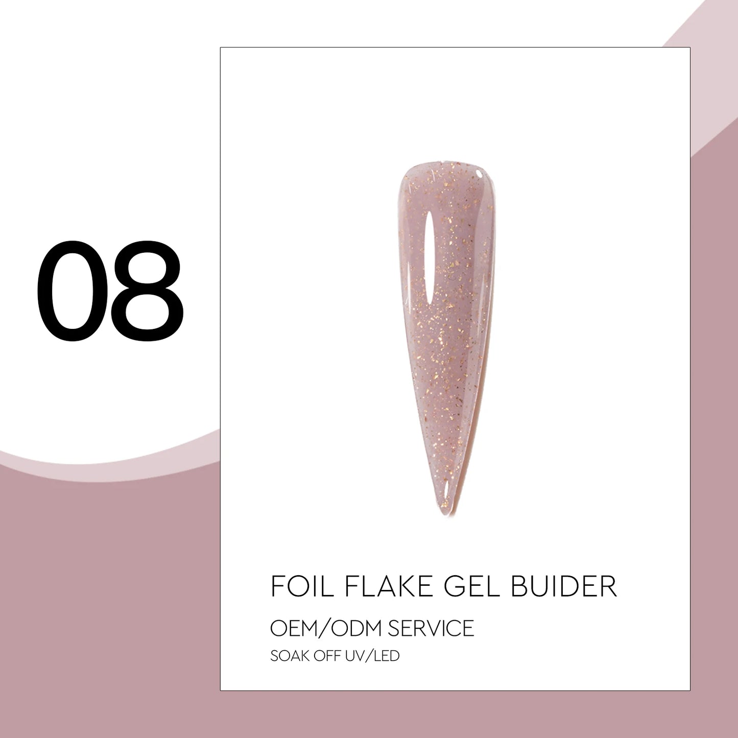 Foil Flake Builder Gel – HEMA-Free Nail Extension Gel | 16 Glittering Camouflage Colors