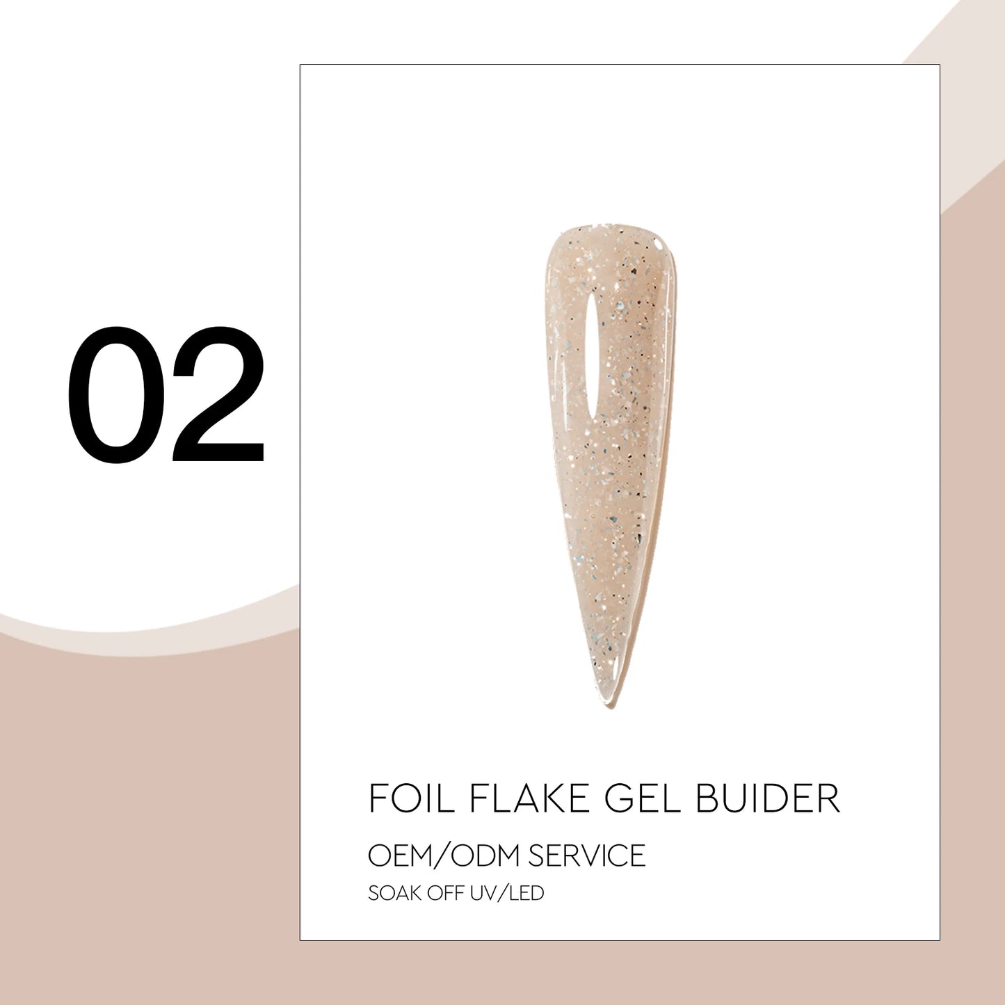 Foil Flake Builder Gel – HEMA-Free Nail Extension Gel | 16 Glittering Camouflage Colors