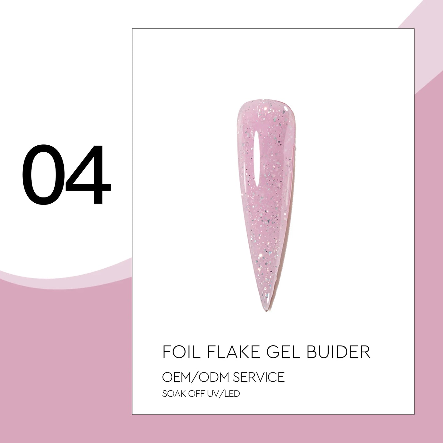 Foil Flake Builder Gel – HEMA-Free Nail Extension Gel | 16 Glittering Camouflage Colors