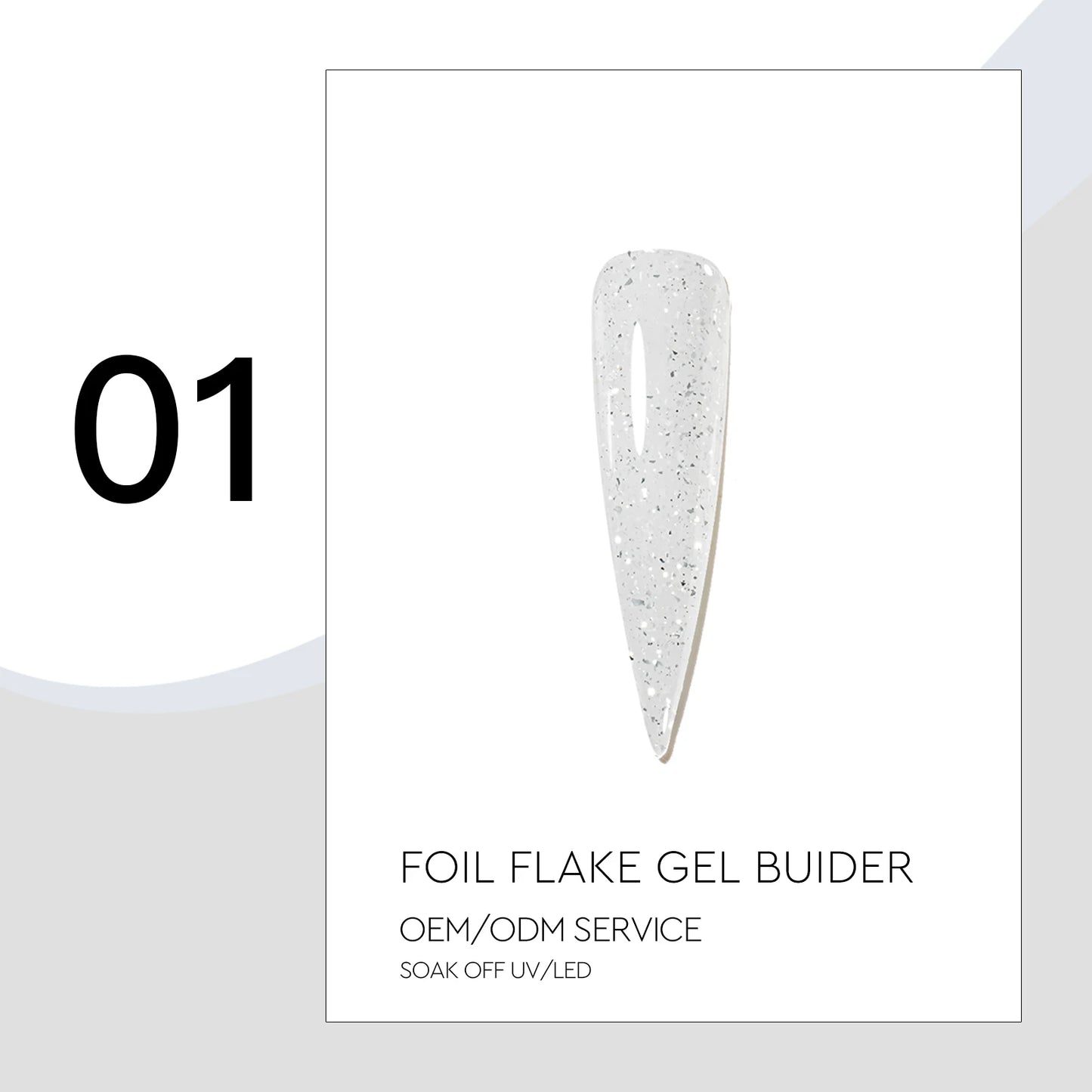 Foil Flake Builder Gel – HEMA-Free Nail Extension Gel | 16 Glittering Camouflage Colors