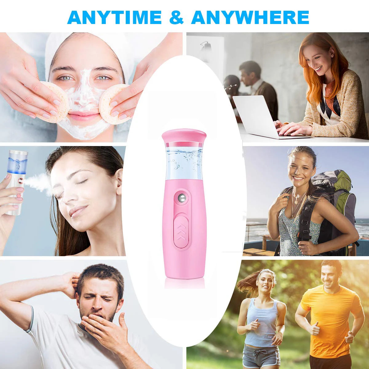 Mini Nano Facial Steamer – Portable Mist Sprayer for Instant Skin Hydration & Refreshing Glow (USB Rechargeable)