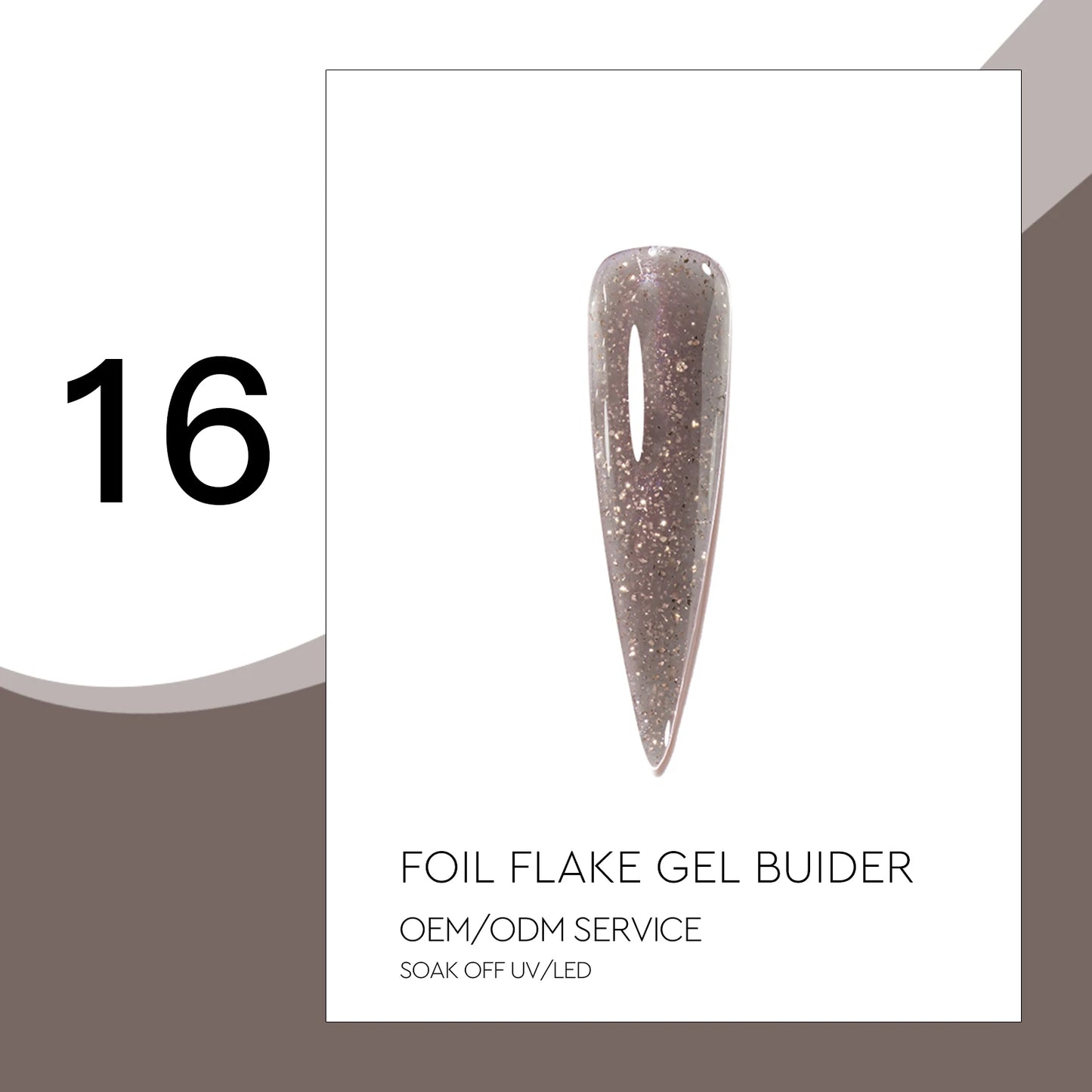 Foil Flake Builder Gel – HEMA-Free Nail Extension Gel | 16 Glittering Camouflage Colors