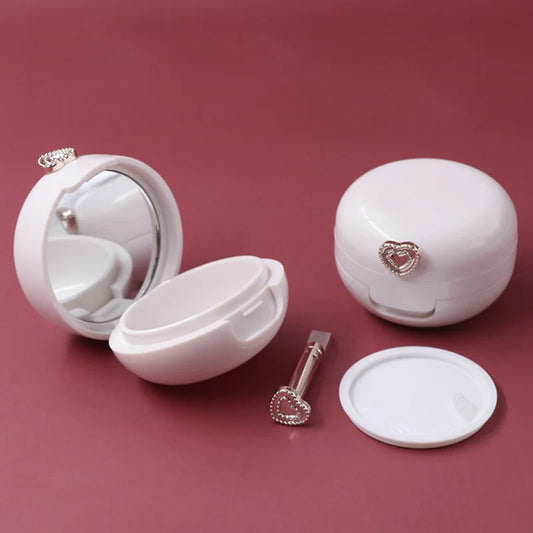 20g Lip Scrub Jar with Pocket Mirror & Silicone Brush – Refillable Travel Container for Lip Balm & Cream