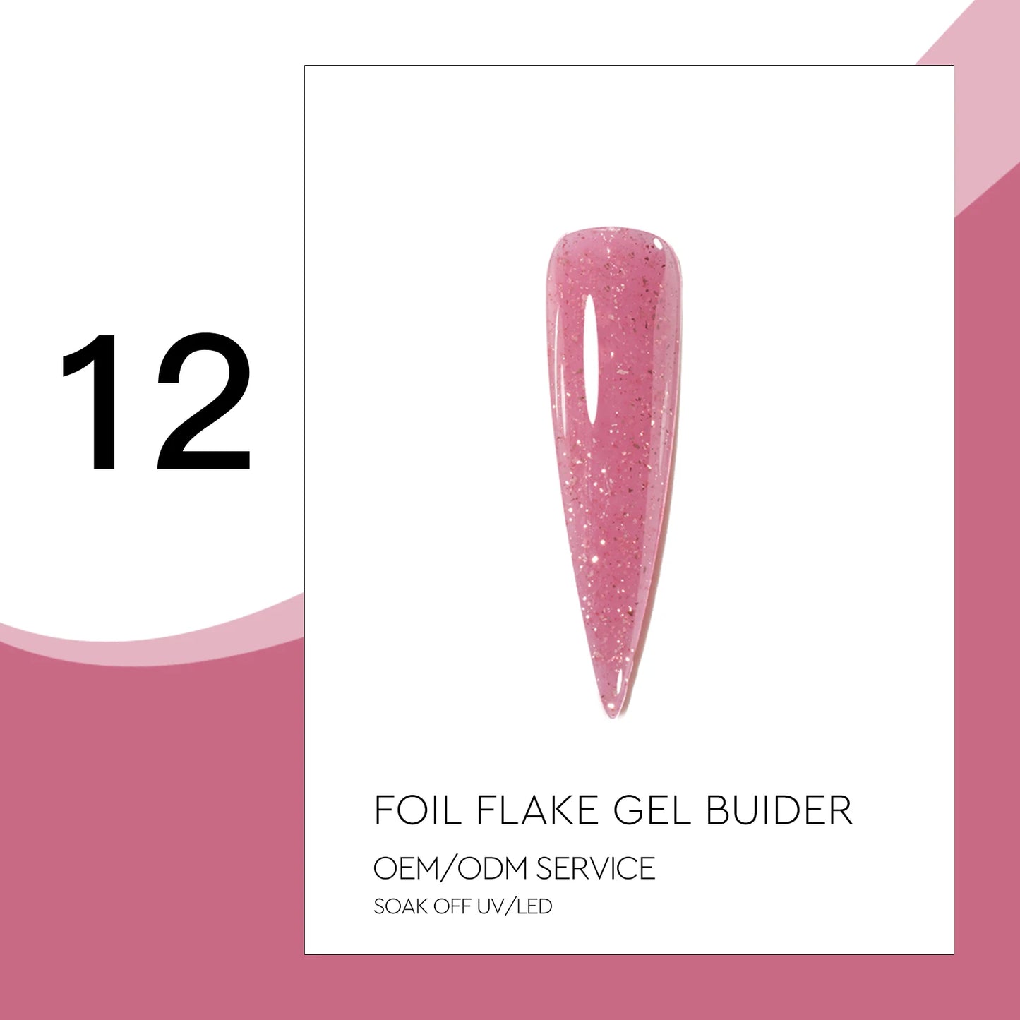 Foil Flake Builder Gel – HEMA-Free Nail Extension Gel | 16 Glittering Camouflage Colors