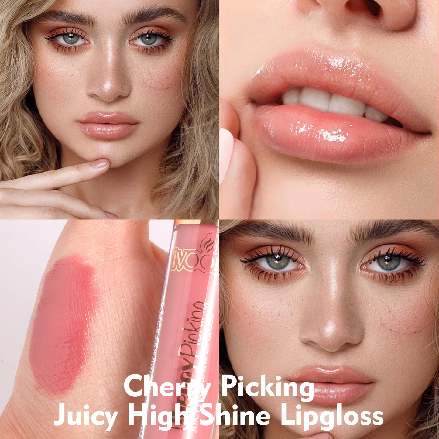 IVOONA High Shine Vegan Lip Gloss – 18 Glossy Shades | Plumping, Glitter Finish, Private Label Ready