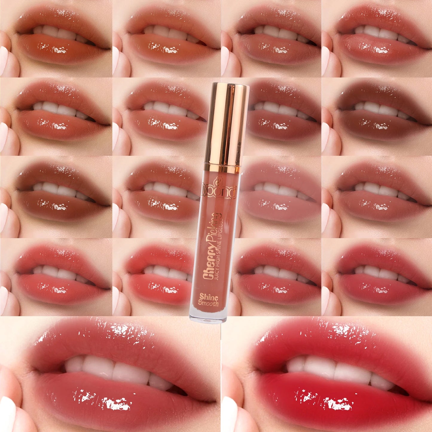 IVOONA High Shine Vegan Lip Gloss – 18 Glossy Shades | Plumping, Glitter Finish, Private Label Ready