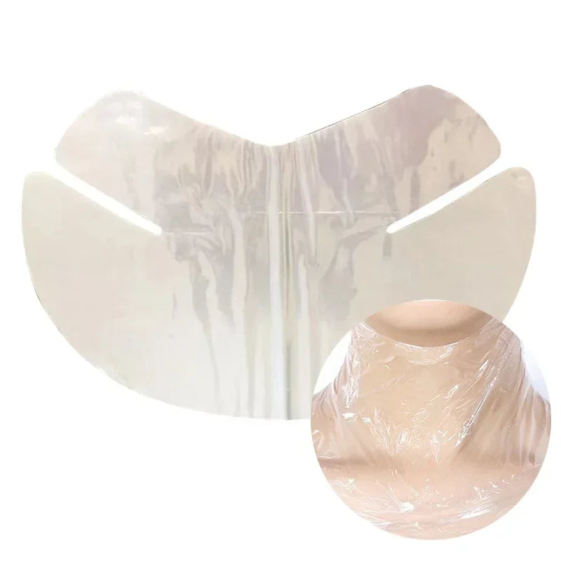 100Pcs Disposable Plastic Wrap Masks for Face, Neck & Nose – Hydration Booster for Facial Treatments
