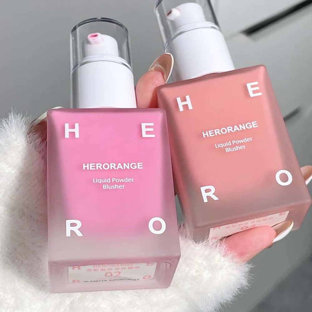 HERORANGE 4-Color Liquid Blush – Buildable & Moisturizing Face & Lip Tint Cream