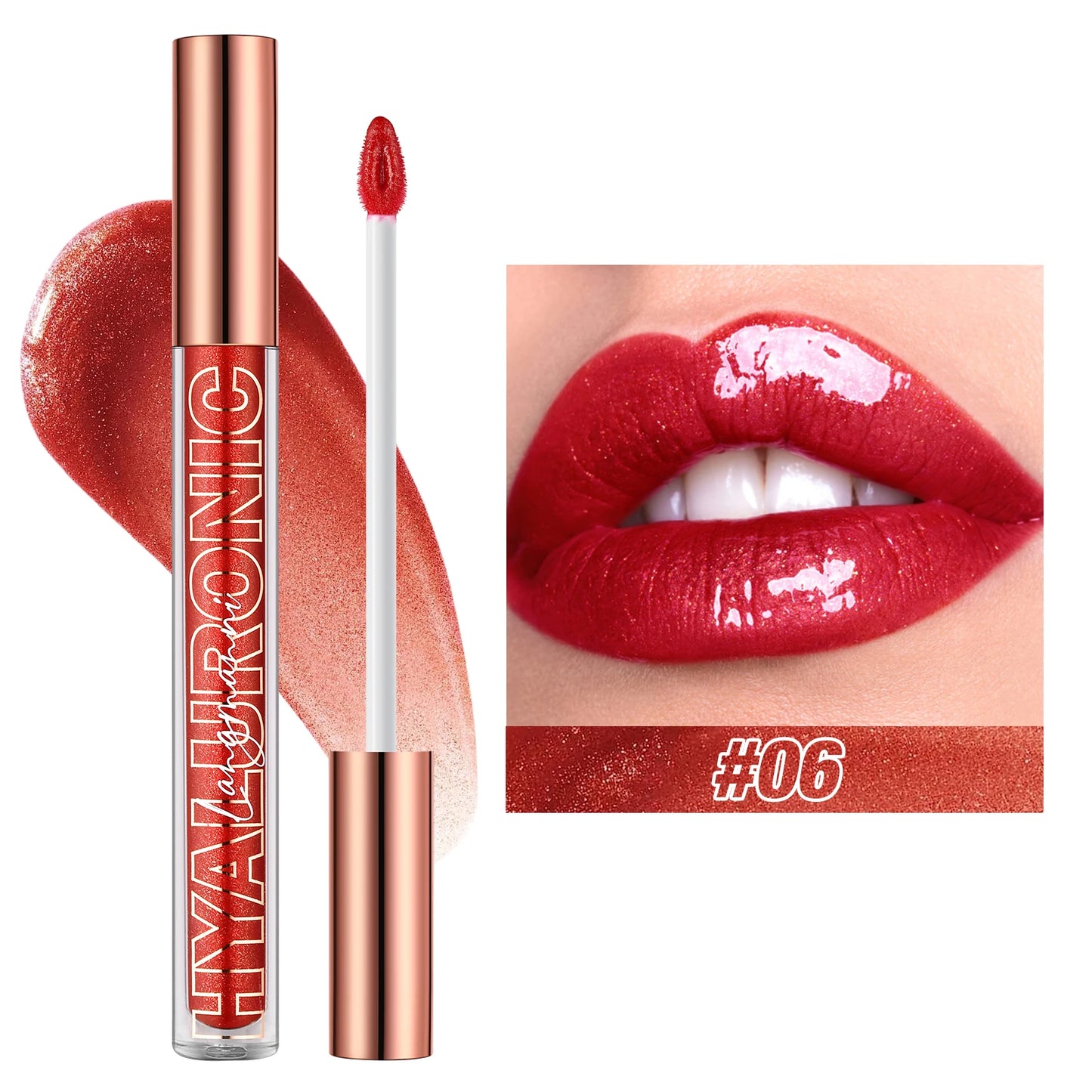Hyaluronic Lip Gloss – 8-Color Shiny Lip Tint | Moisturizing, Long-Lasting, Non-Sticky Formula