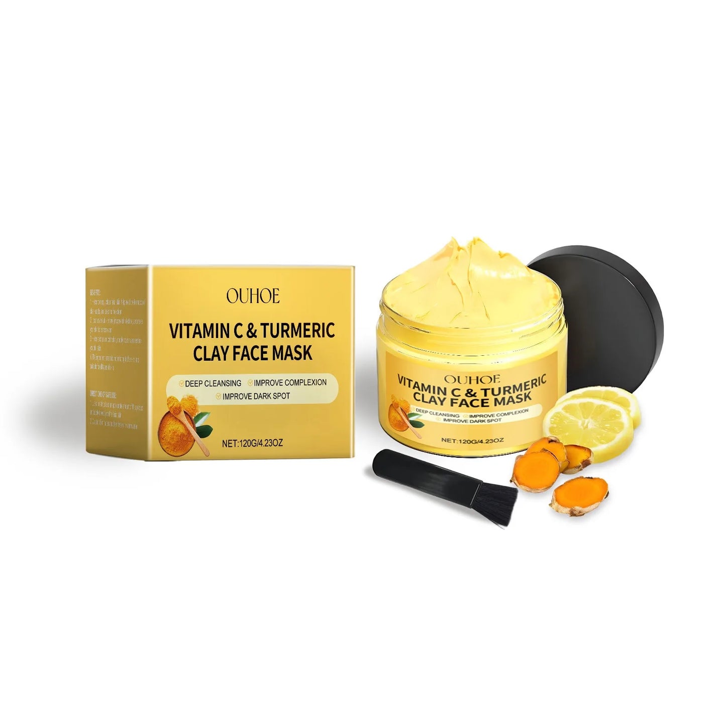 Vitamin C & Turmeric Exfoliating Face Mask – Brightening, Deep Cleansing & Pore Refining