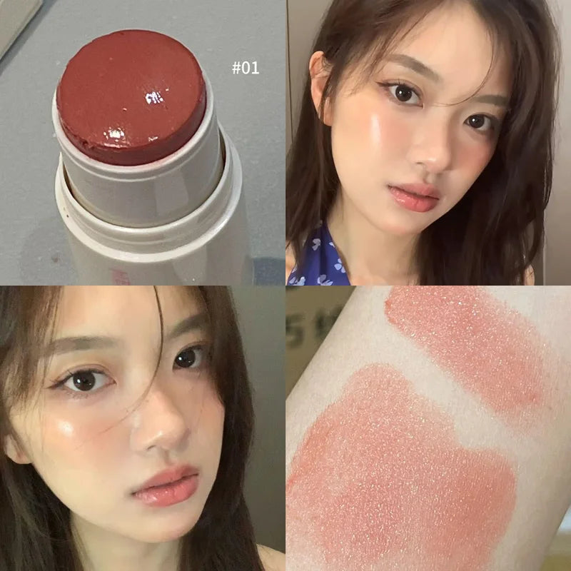 HERORANGE Cream Blush Stick – Natural Dewy Glow, Easy-to-Apply Long-Lasting Cheek Tint
