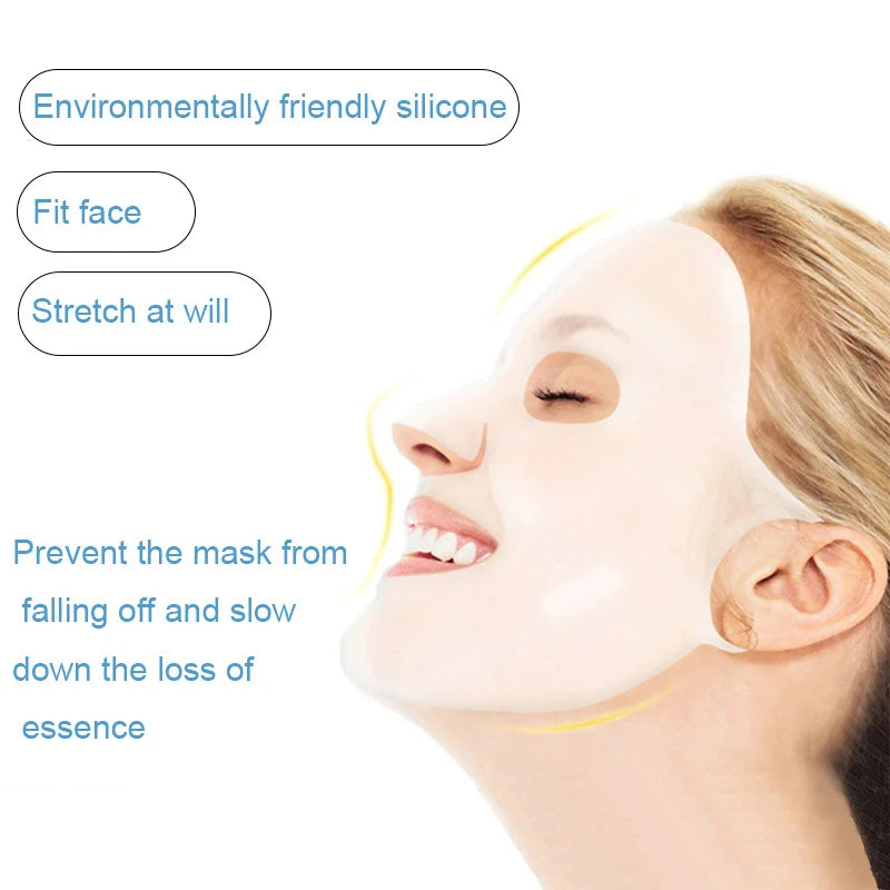 3D Reusable Silicone Face Mask Cover – Anti-Evaporation Sheet Mask Holder for Deep Hydration
