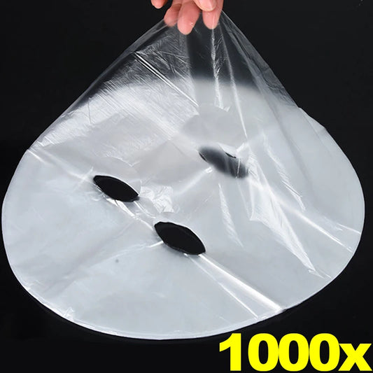 Disposable Transparent Face Wrap Film – Full Face PE Sheet Mask for Skincare & Beauty Treatments