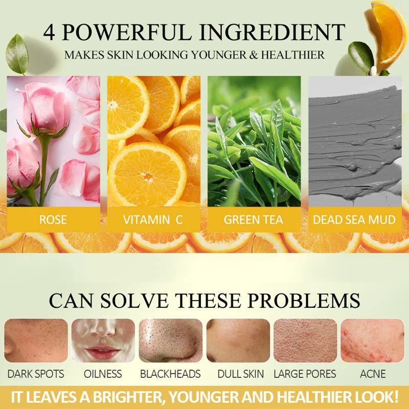 AFCare™ Natural Clay Mask Set – Deep Cleansing & Pore Refining Facial Skincare (4 x 80g)