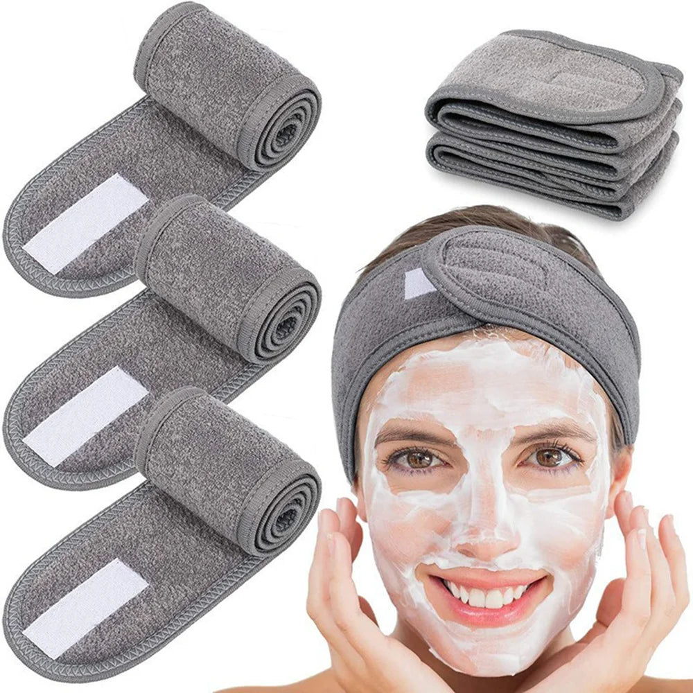 Adjustable Soft Spa Headband – Makeup, Skincare & Shower Hair Wrap