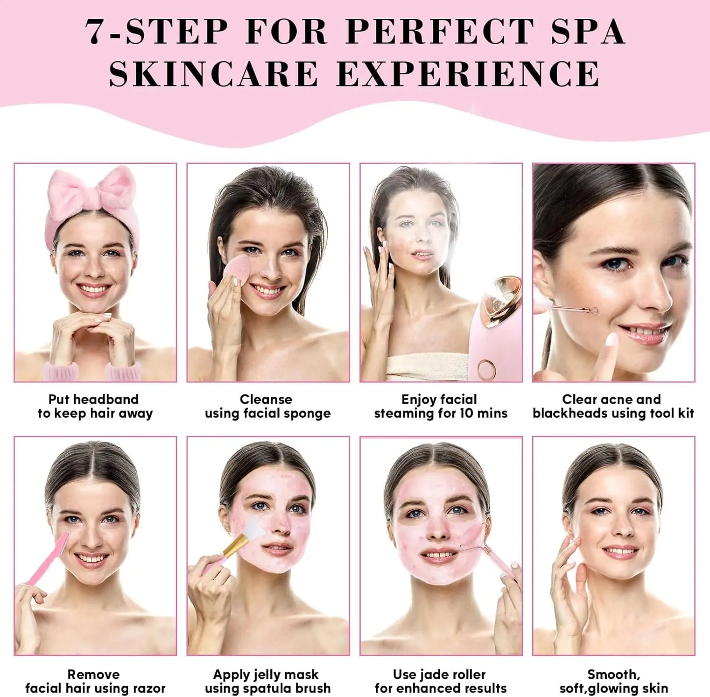 Nano Ionic Facial Steamer Spa Kit – Deep Pore Cleansing & Warm Mist Humidifier for Home Facial Sauna