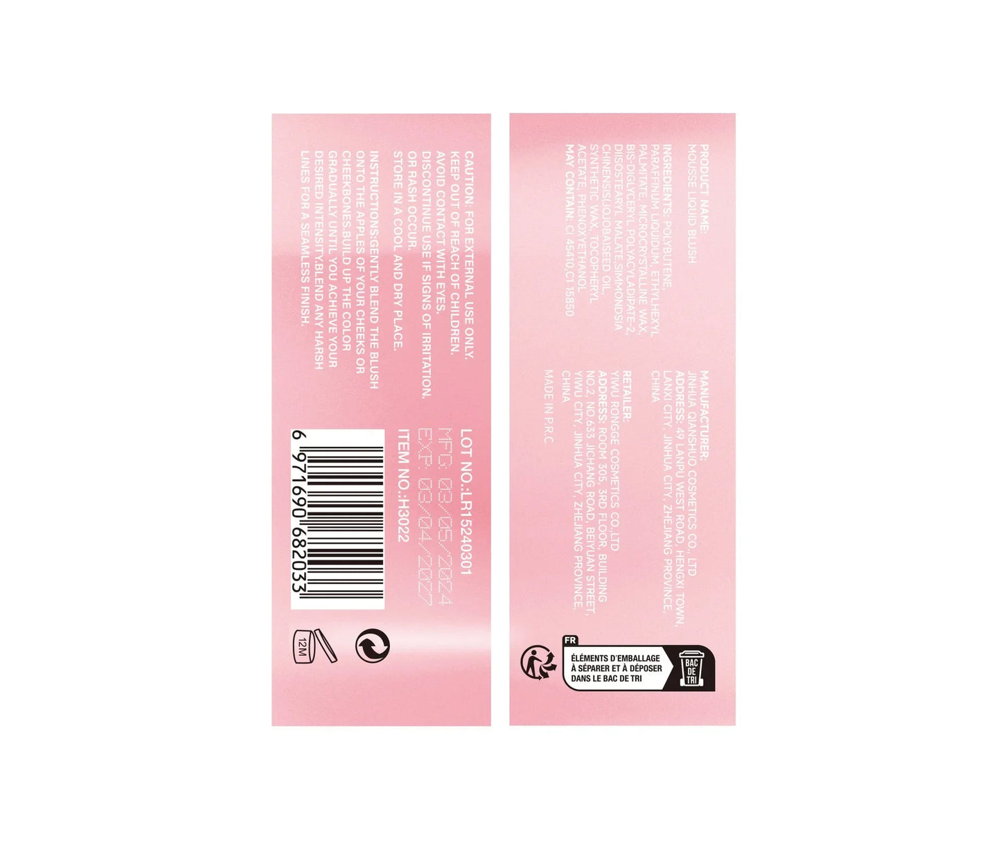 6-Color Matte Liquid Blush Stick – Waterproof & Long-Lasting Cream for Lips & Cheeks