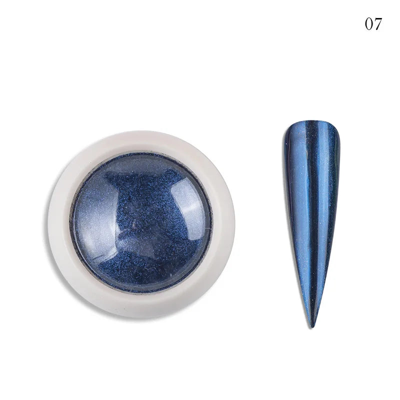 Metallic Chrome Mirror Nail Powder – Gold, Rose Gold, Champagne (1–6 Jars, 20+ Options) | DIY UV Gel Polish Nail Dust