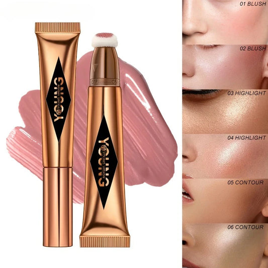 4-in-1 Liquid Blush Stick – Contour, Highlighter, Eyeshadow & Blush (Waterproof & Creamy Finish)