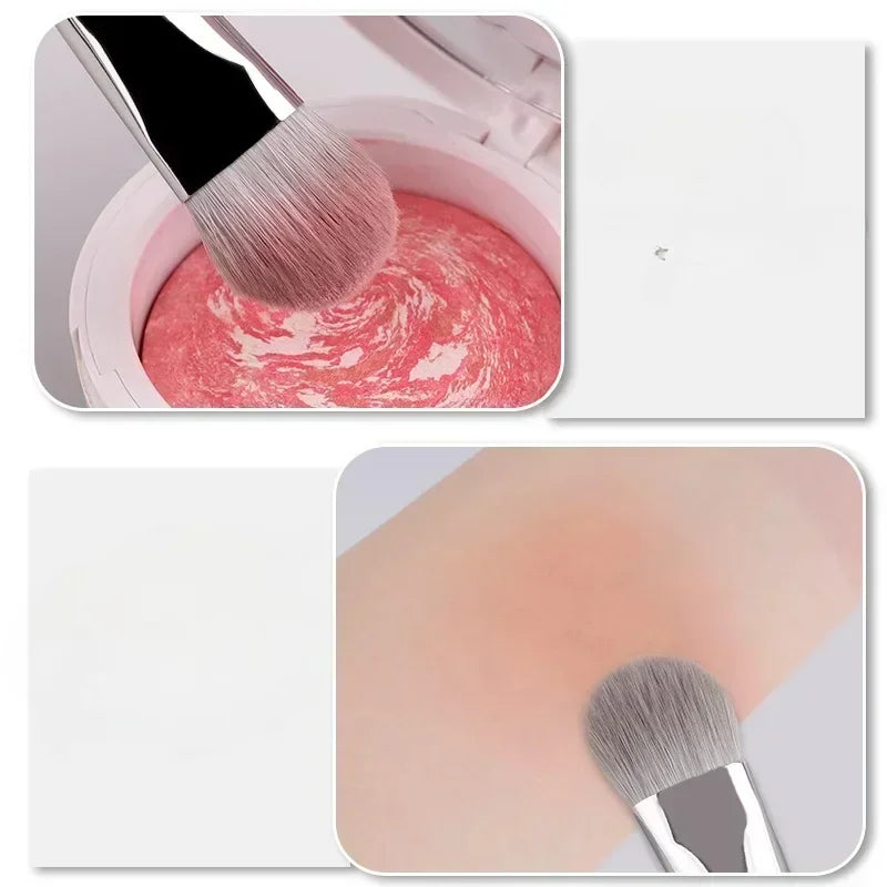 3-Piece Precision Blusher Brush Set – Soft & Fluffy Makeup Brushes for Liquid, Cream & Powder