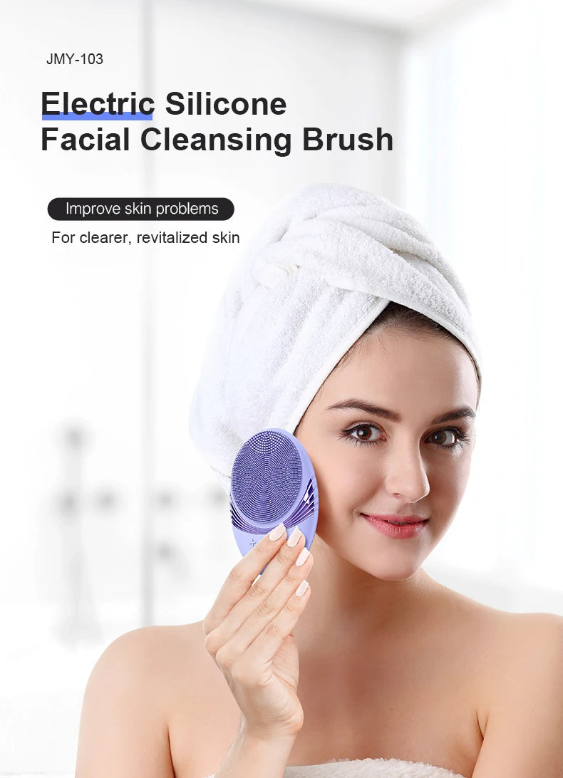 Electric Silicone Facial Cleansing Brush – Deep Clean, Waterproof & Rechargeable Skin Massager