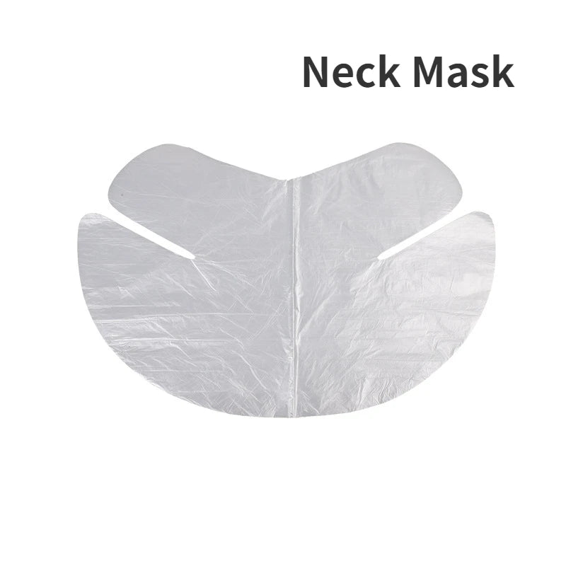 100Pcs Disposable Plastic Wrap Masks for Face, Neck & Nose – Hydration Booster for Facial Treatments