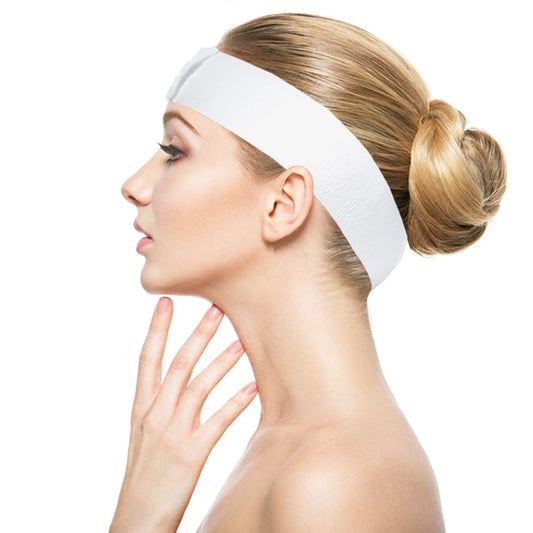 50pcs Disposable SPA Headbands – Soft Non-Woven Facial Bands for Skincare & Salon Use