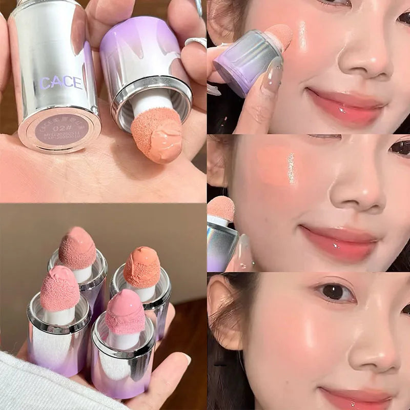 CACE Liquid Matte Blush – Soft Touch Sponge Tip, Natural Flush Finish (4 Shades)