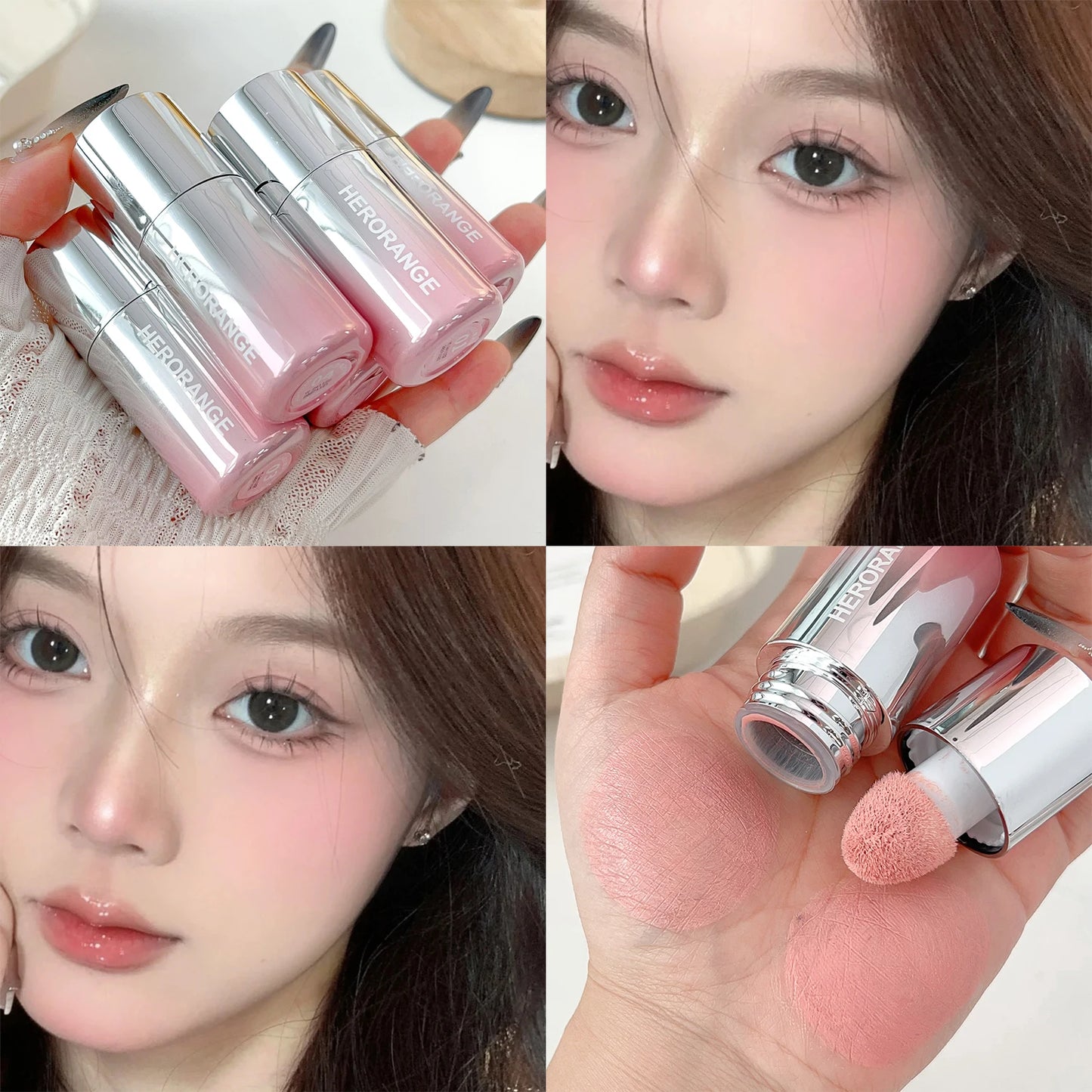 AirBlush™ Matte Liquid Blush – Waterproof, Breathable, Natural Finish with Built-In Sponge Applicator