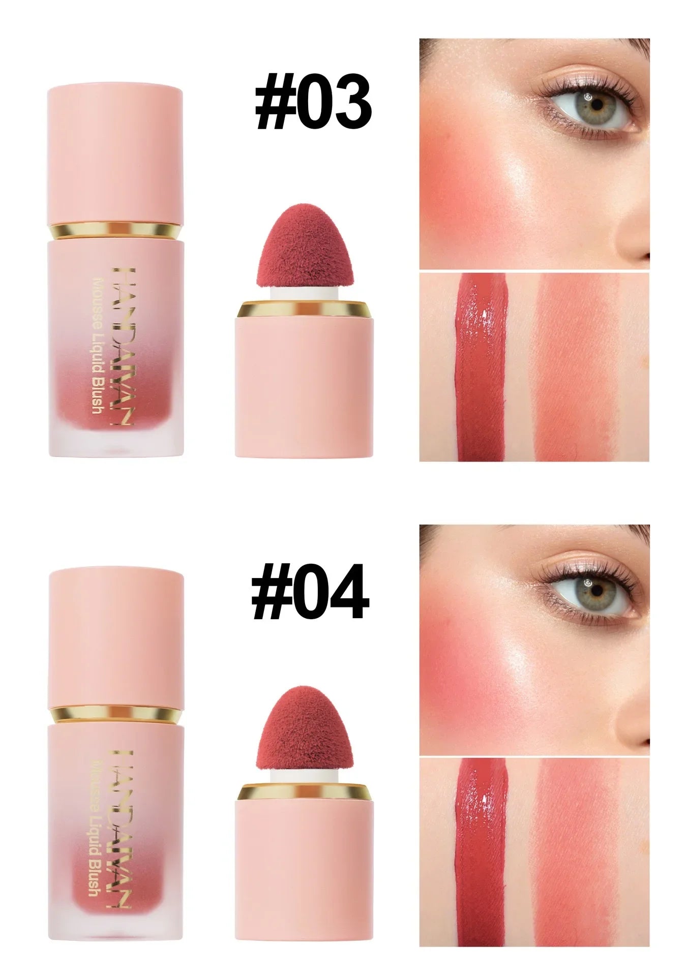 6-Color Matte Liquid Blush Stick – Waterproof & Long-Lasting Cream for Lips & Cheeks
