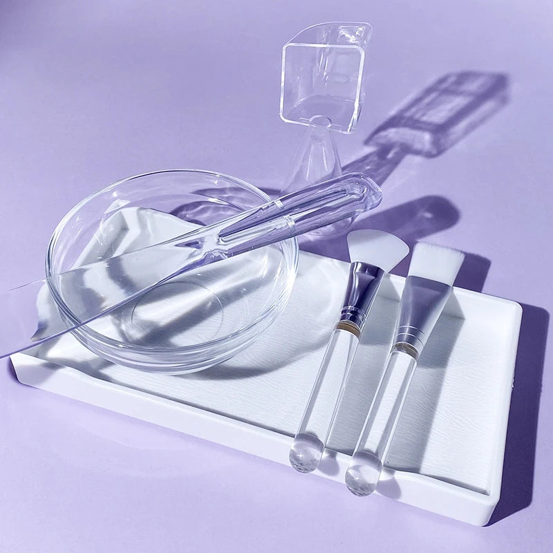 DIY Face Mask Mixing Kit – 6-in-1 Bowl, Spatula, Spoon & Brush Set for Deep Cleansing & Home Spa