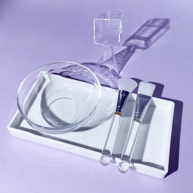 DIY Face Mask Mixing Kit – 6-in-1 Bowl, Spatula, Spoon & Brush Set for Deep Cleansing & Home Spa